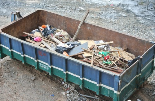 Construction site with waste being cleared